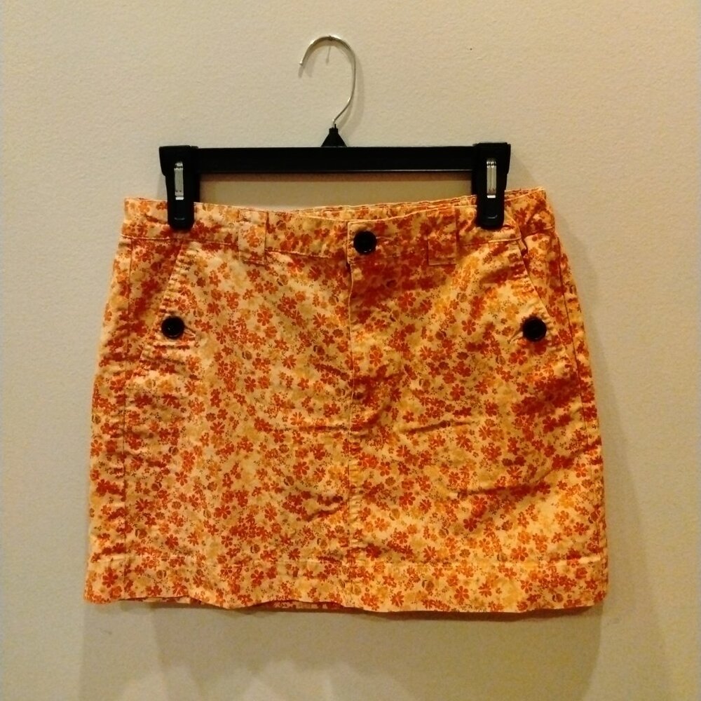 Orange Floral Skirt
